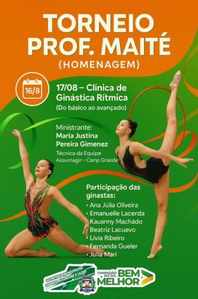 Imagem da notícia Chapadão do Sul sediará torneio de ginástica rítmica neste fim de semana